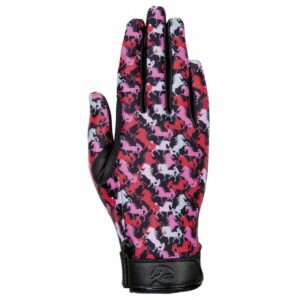 Dětské jezdecké rukavice HKM -Emily- black/pink