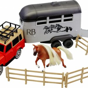 Royal Breeds – Kůň 10 cm s autem a přívěsem 35 cm