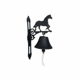 Litinový zvon s koníkem černý