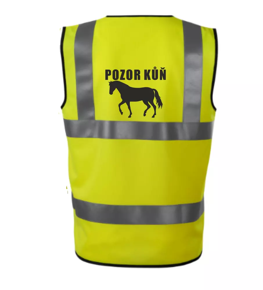 Reflexní vesta Pozor Kůň logo Cleverhorse