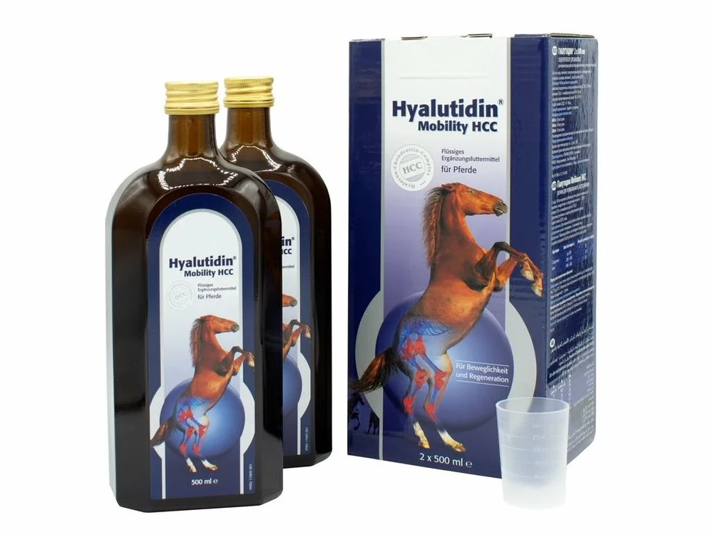 Hyalutidin Mobility HCC 2x500ml pro koně (Kloubní výživa pro koně všech věkových kategorií. Vyjímečnost spočívá ve spojení účinku, šetrnosti vůči)