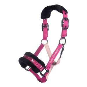 Ohlávka HKM -Polly- s kožíškem magenta