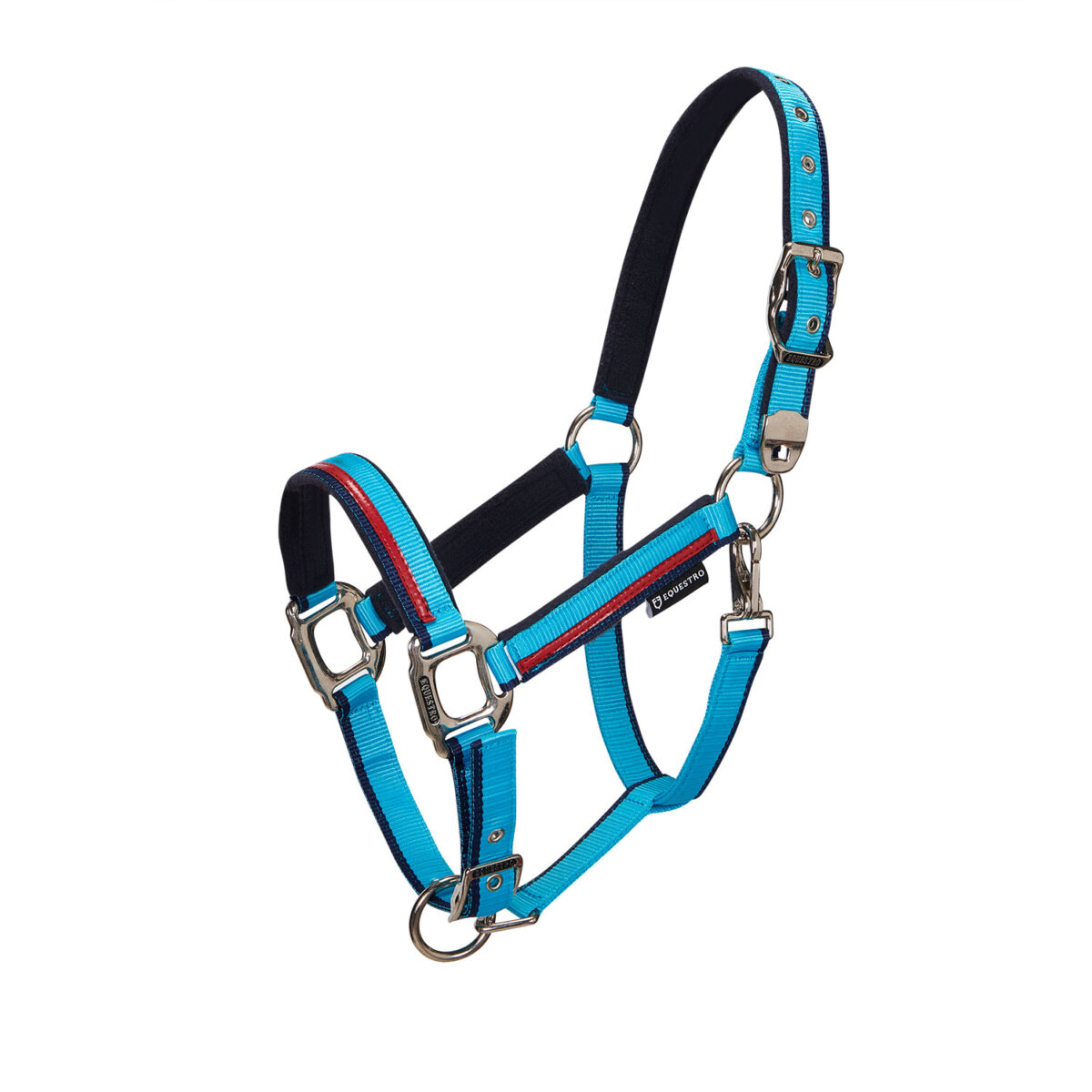 Ohlávka s vodítkem Equestro Red Trim pony tyrkysová
