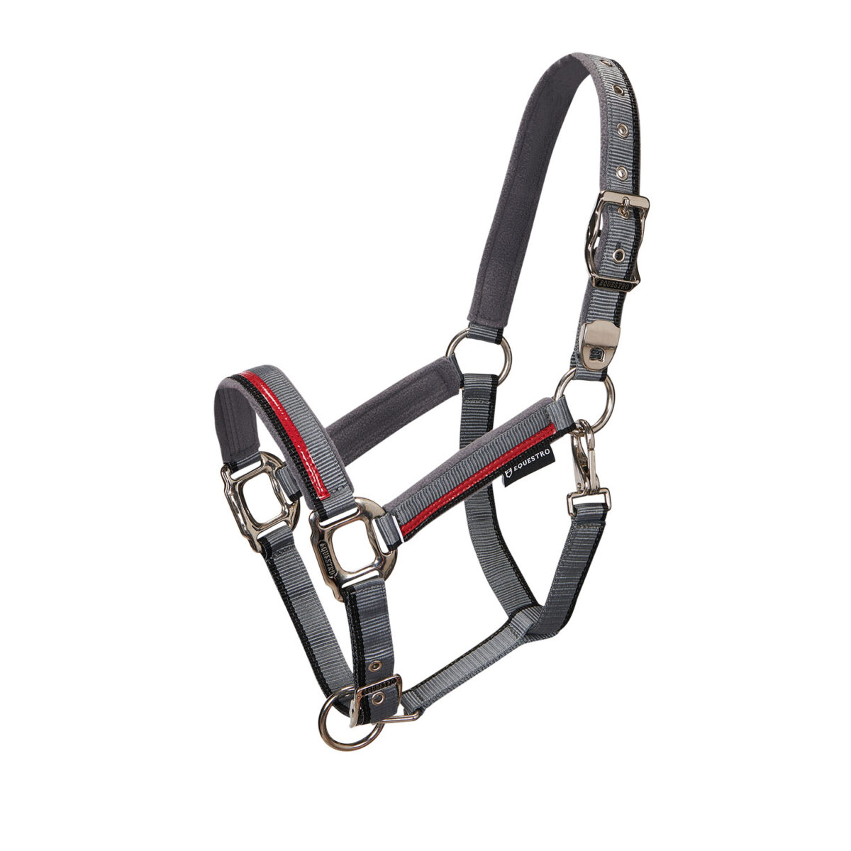 Ohlávka s vodítkem Equestro Red Trim cob šedá