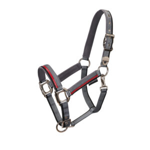 Ohlávka s vodítkem Equestro Red Trim cob šedá