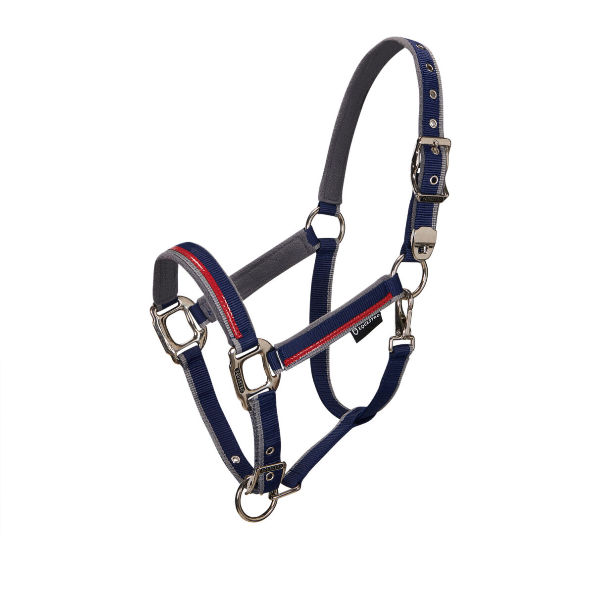 Ohlávka s vodítkem Equestro Red Trim cob námořní modrá