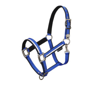 Ohlávka s vodítkem Equestro White Trim pony královsky modrá