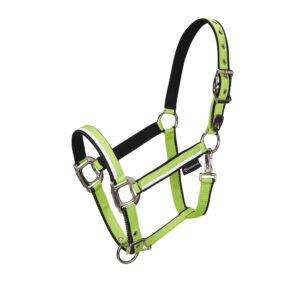 Ohlávka s vodítkem Equestro White Trim pony limetková