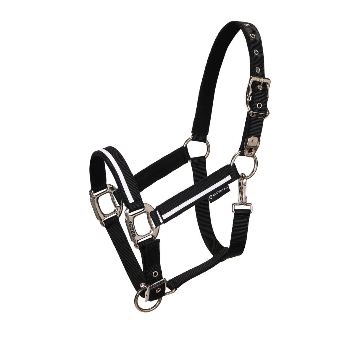 Ohlávka s vodítkem Equestro White Trim cob černá