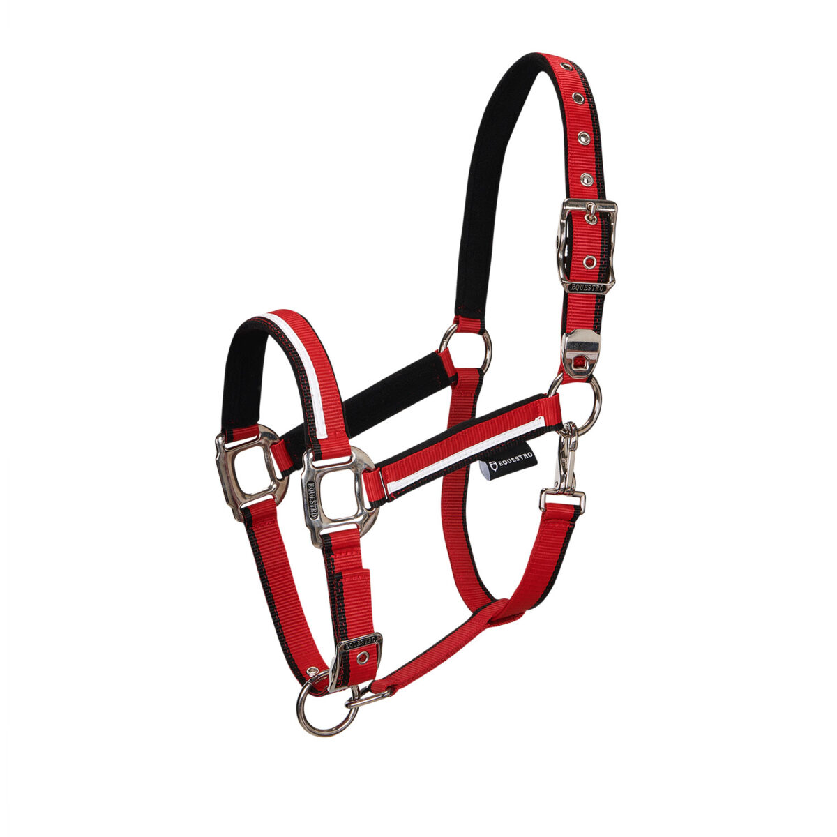 Ohlávka s vodítkem Equestro White Trim cob červená