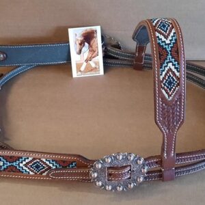 Westernová uzdečka GVR Headstall Brown/blue
