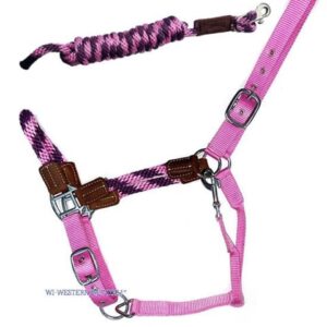 Ohlávka s vodítkem 3m pink