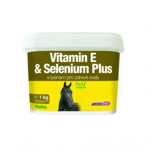 NAF Vitamín E a selen plus, kyblík 2,5 kg (pro správnou funkci svalů koní v zátěži )
