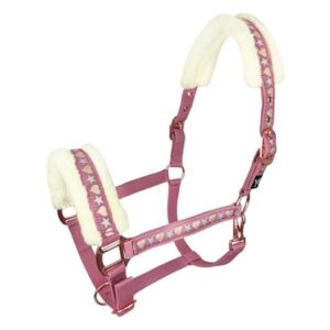 Ohlávka s beránkem Love pudrově růžová